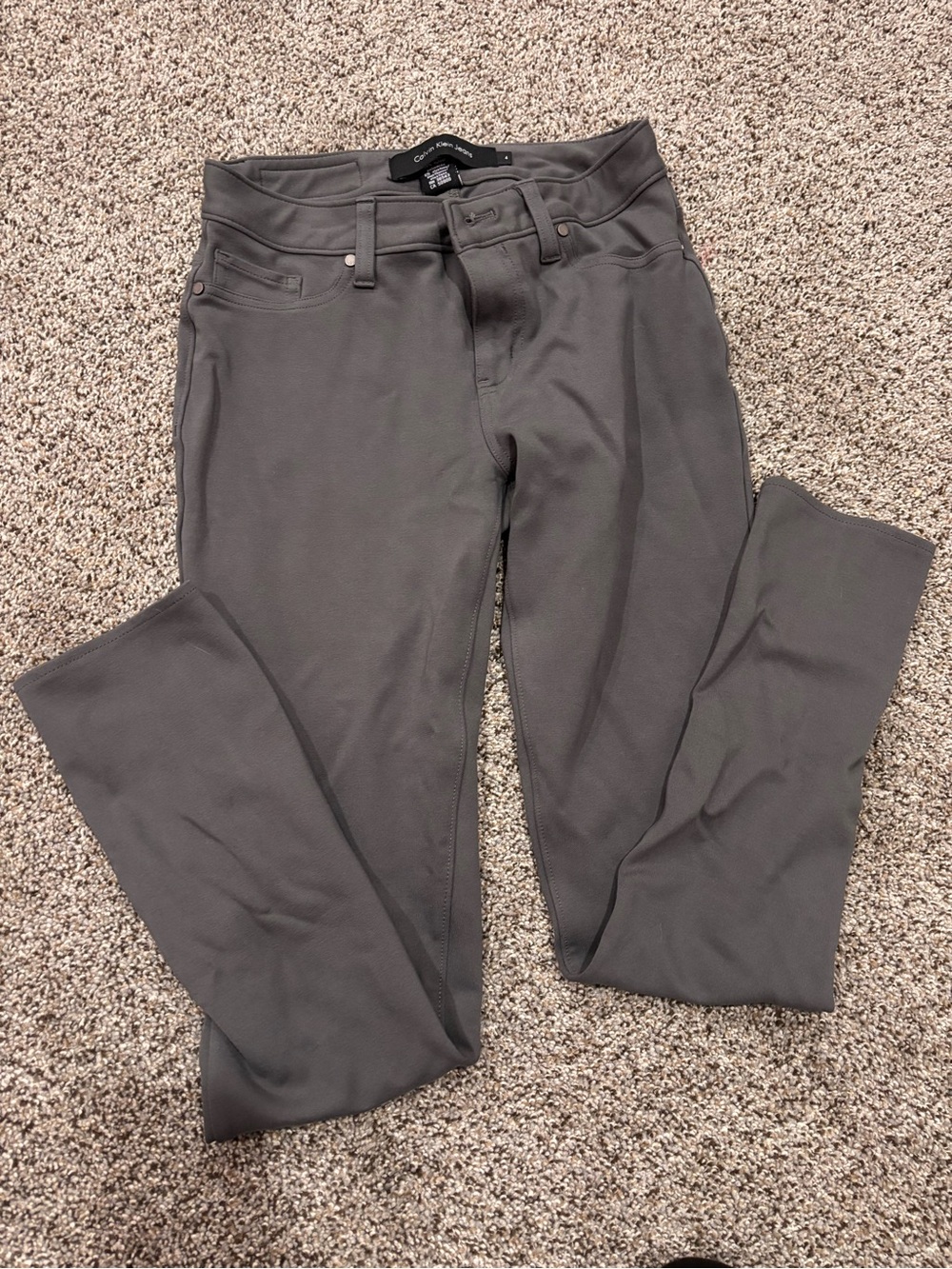 Calvin Klein Stretch Ponte Pants in Charcoal Gray size 4